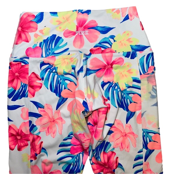 Tropical PINK Capri leggings size Small 🌸 - Picture 7 of 12